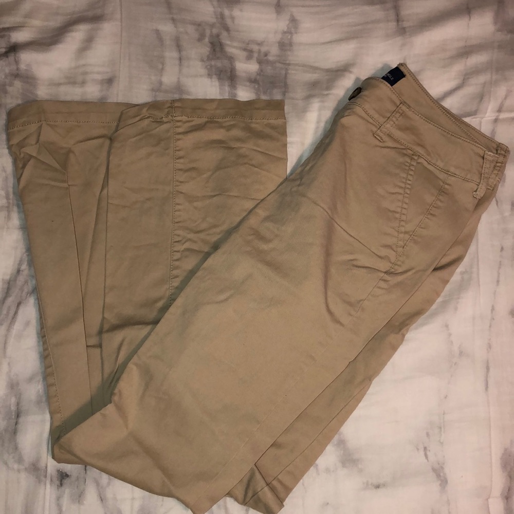American eagle khaki flare bottom